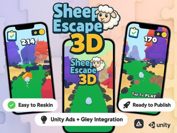 Sheep Escape 3D - Casual Mobile Unity Game