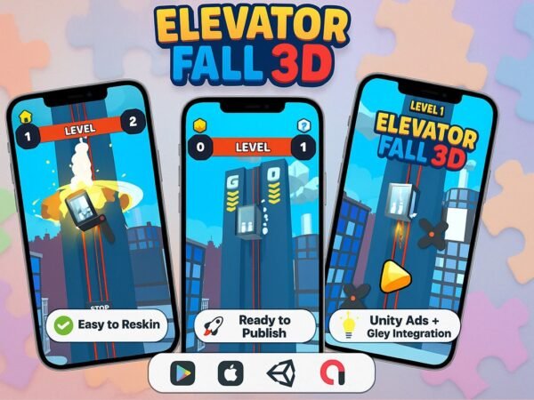 Elevator Fall 3D - Hyper Casual Mobile Unity Game