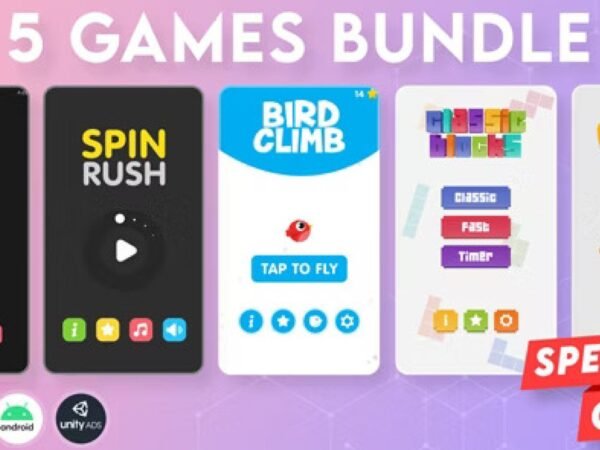 Bundle 5 Games - Admob - GDPR - Unity