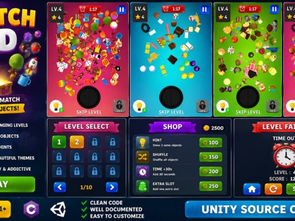 Match 3D Unity Source Code