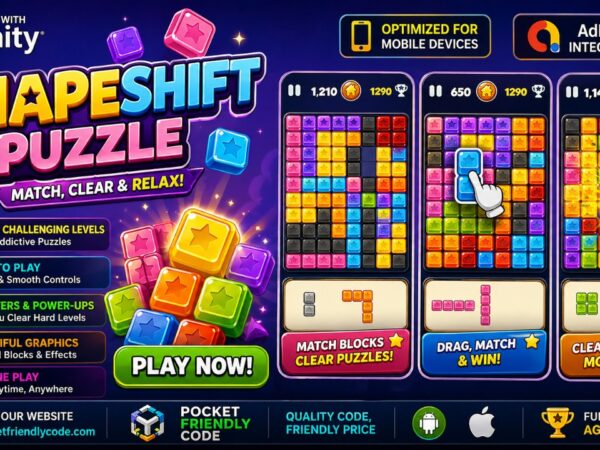 ShapeShift Puzzle – Complete Unity Game