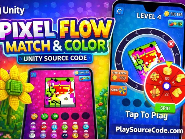 Pixel Flow Match Flow Color Game Unity Source Code