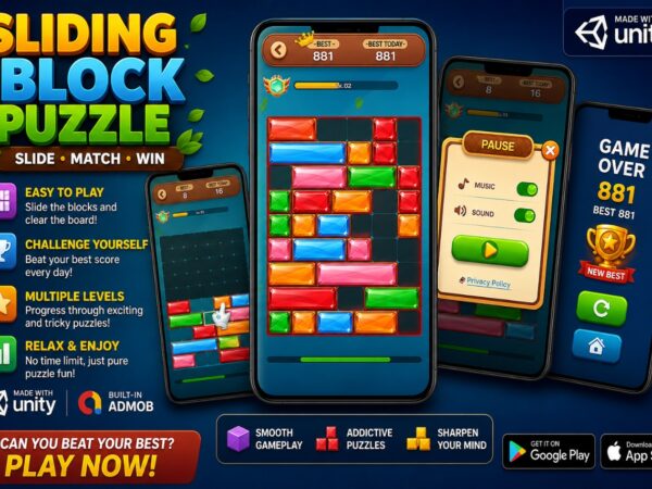 Sliding Block Puzzle Unity Game With 1000 Levels For Android And Ios