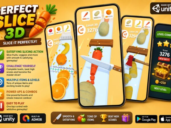 Perfect Slice 3D Unity Hyper Casual Slicing Game For Android And Ios