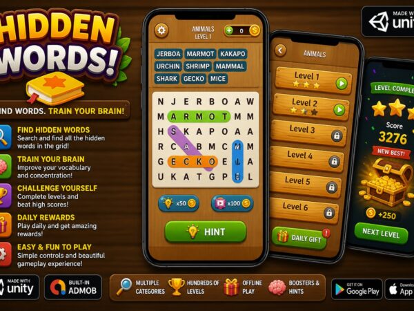 Hidden Words Unity Word Search Puzzle Game For Android And Ios