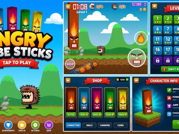 Angry Cube Sticks - Unity Android Game Template