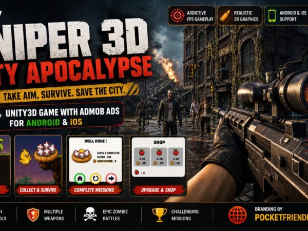 Sniper 3D: City Apocalypse (Unity3D Game + Admob Ads)