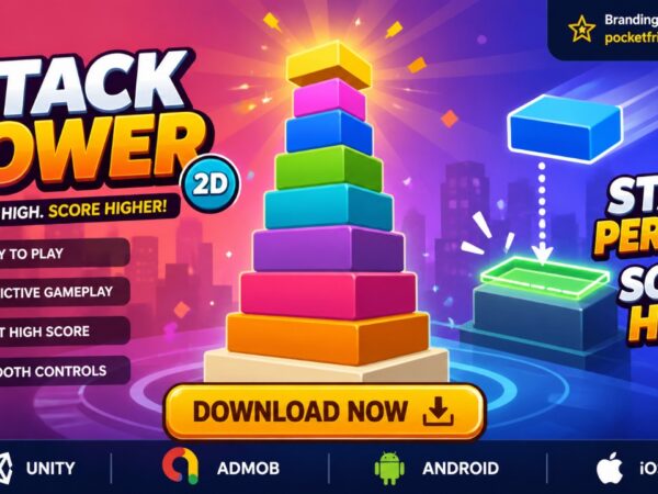 Stack Tower 2D Unity Hyper Casual Stacking Game