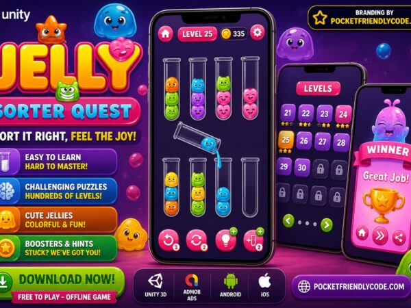 Jelly Sorter Quest – Unity 3D Puzzle Game With Admob Ads