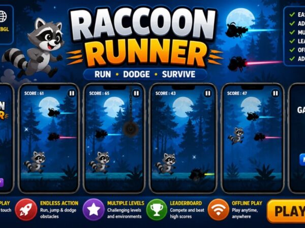 Raccoon Runner Unity Endless Game Source Code With Admob