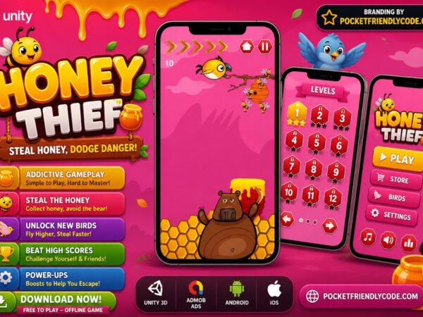 Honey Thief Game | Unity Casual Project For Android And Ios