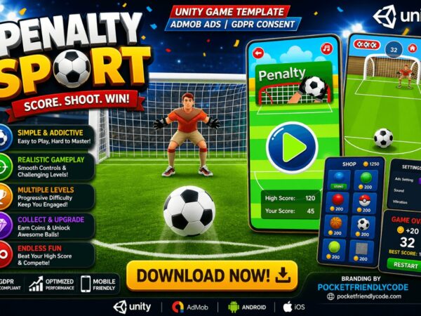 Penalty Sport Unity Football Game Source Code For Android And Ios With Admob