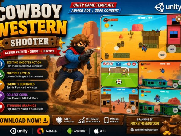 Cowboy Western Shooter Unity 3D Fps Game Source Code For Android And Ios With Admob