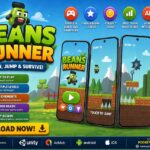 Beans Runner Unity endless platform game source code with AdMob for Android and iOS