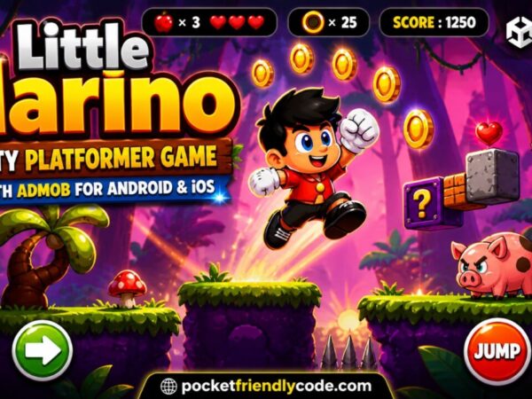 Little Marino Unity 2D Platformer Game Source Code With Admob And Iap For Android And Ios