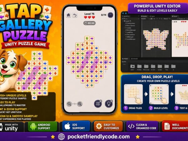 Tap Gallery Unity Puzzle Game With Hidden Image Block Tapping Gameplay