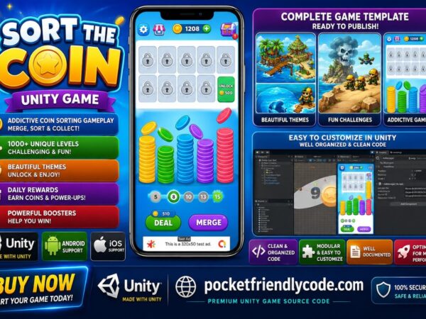 Sort The Coin Game Unity Source Code With Coin Matching Puzzle Gameplay