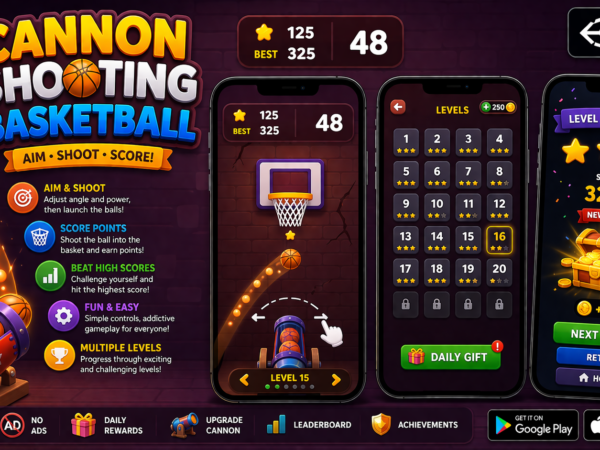 Cannon Shooting Basketball Unity Game For Android And Ios