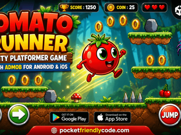 Tomato Runner Unity Platformer Game Source Code With Admob For Android And Ios