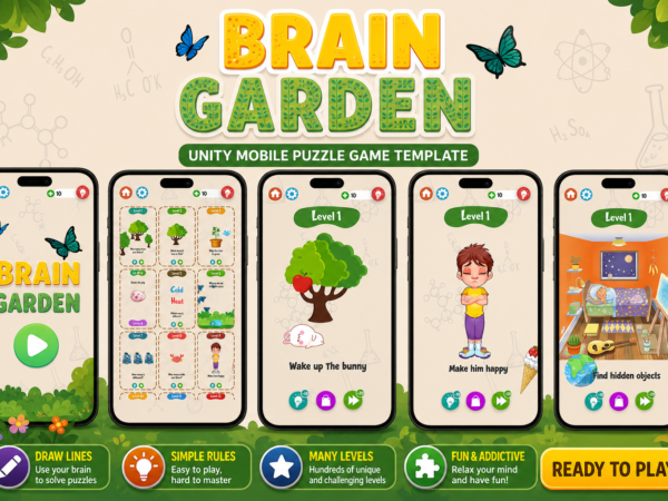 Brain Garden - Unity Mobile Puzzle Game Template (Android + Ios + Admob)