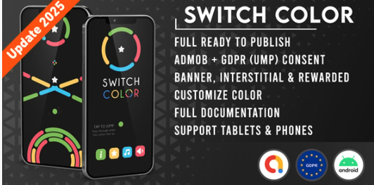 Pocketfriendlycode 11 Switch Color Unity Game Source Code With Admob Gdpr And Firebase Leaderboard